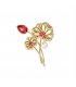 XSB227 - Golden Floral Saree Brooch